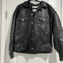 Leather Jacket Men Faux Lightweight Bomber Jackets Mens Motorcycle Vintage Lapel Coats with Zipper and Pockets 