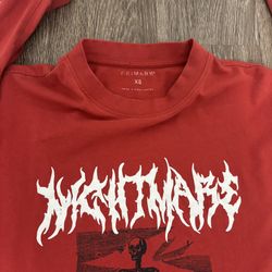 Red and white Nightmare on Elm Street long sleeve shirt 