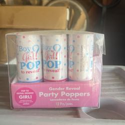 Gender reveal poppers for a girl