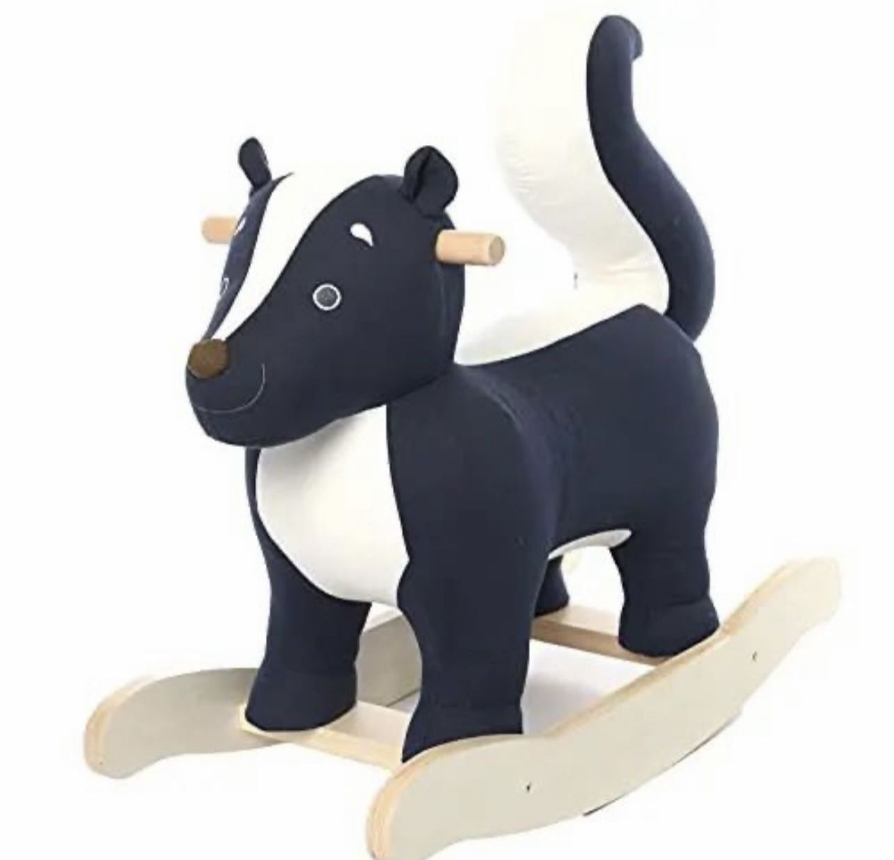 Baby Rocking Horse - Black Skunk Baby Plush Rocker Toys, Toddler Outdoor&Indooor Toy Rocker, Plush Wooden Riding