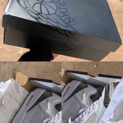 Air Jordan 4 Retro White/Orewood Brown (Leopard Print) 