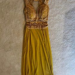 Gold Lace Maxi Dress Padrina Brand