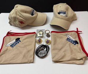 Boy Scouts “Indian Summer 2011” Lot – 2 Hats, 2 Neckerchiefs, Bolo Tie, 2 Medals & 2 Keychains – New 