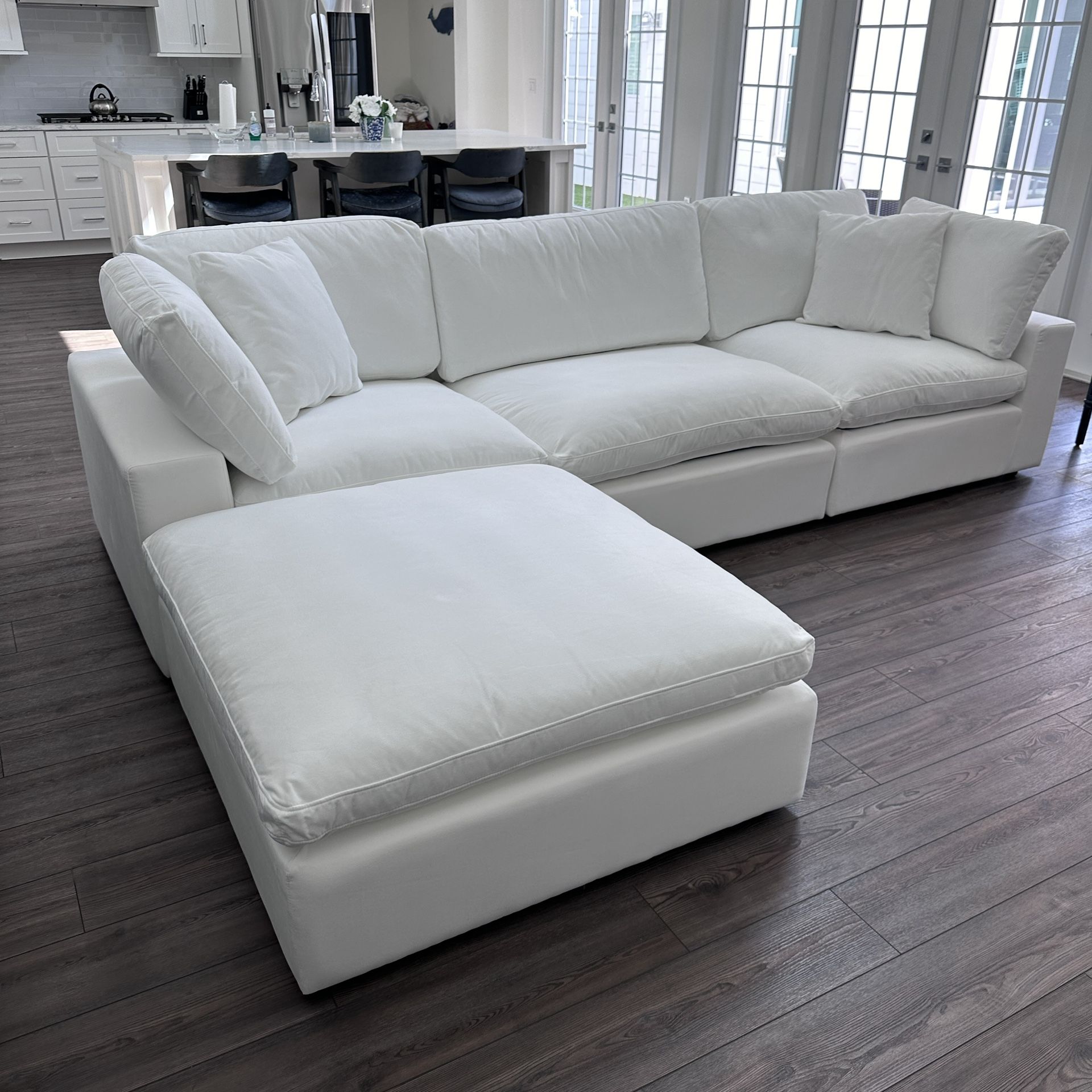 New White Sectional Cloud Couch Sofa 
