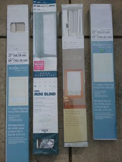 4 new vinyl miniblinds