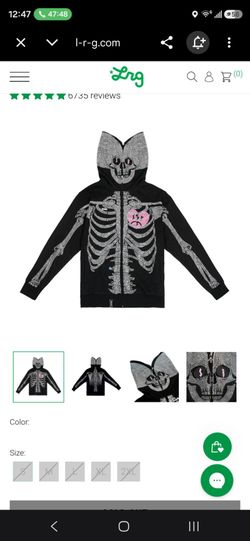 LRG Skeleton Rhinestone Zip-Up Hoodie