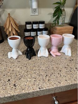 Set of 5 people planter pots ceramic succulent garden plant pot