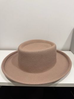 Taupe structured wide-brim/fedora