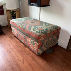 Kilim Style Bohemian Ottoman/Foot Stool - UNIQUE!