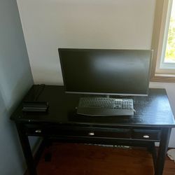 Desk, Monitor, Keyboard & Docking Station 