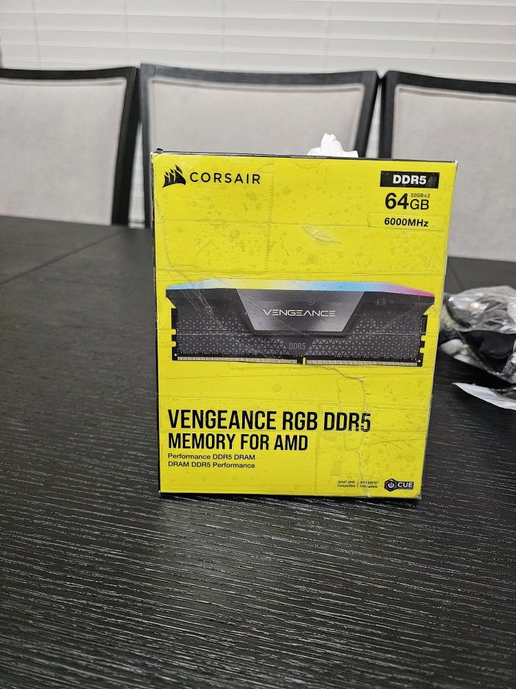 CORSAIR VENGEANCE RGB DDR5 64GB (2x32GB) DDR5 6000MHz CL40 AMD EXPO Intel XMP iCUE Compatible