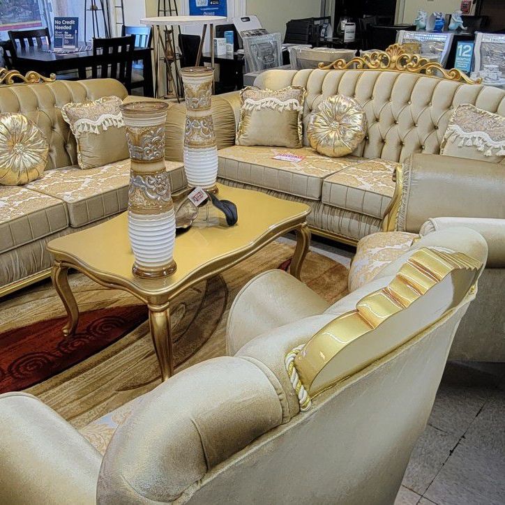 5pc Luxury Livingroom Set - Gold