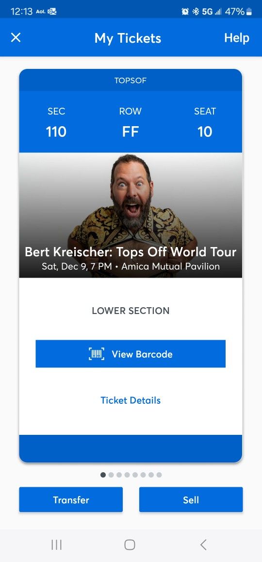 BERT KREISCHER TICKETS