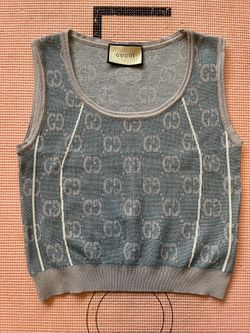 Snowflake ❄️ Blue Knit GG Canvas Vest