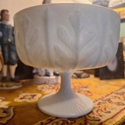 Vintage Milk Glass Planter Compote