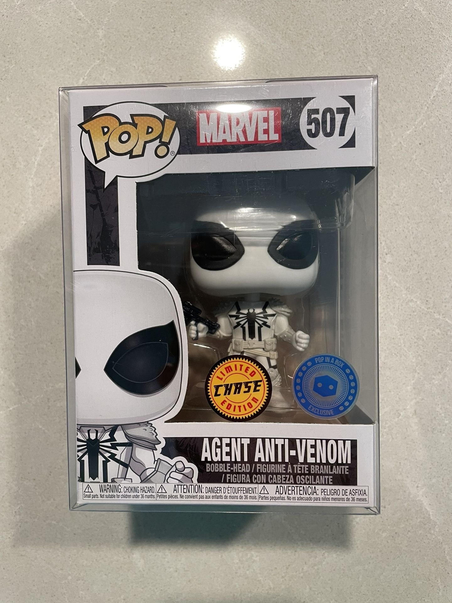 Agent Anti-Venom CHASE Funko Pop In a Box *MINT* PIAB Exclusive Marvel 507 with protector Spider-Man Spidey Carnage