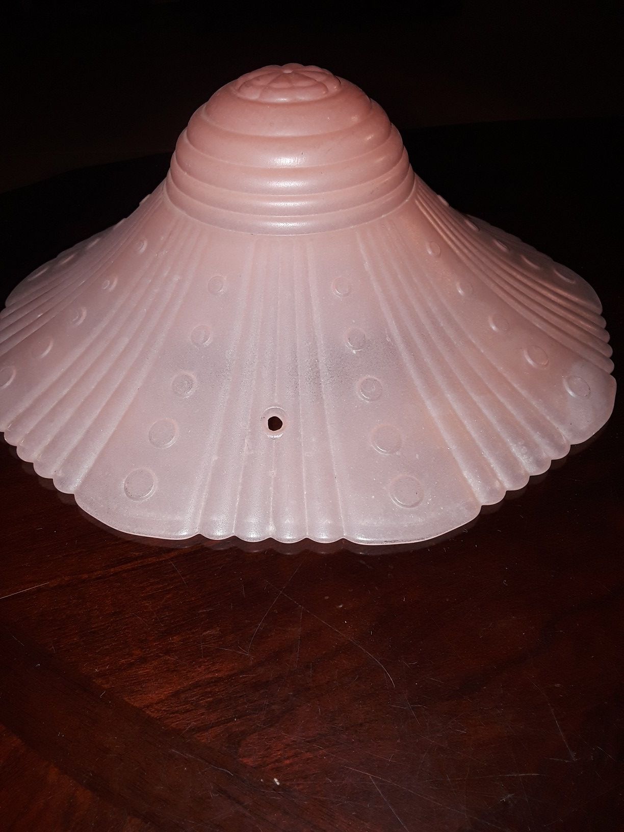 1930s 1940s Rose pink glass lamp shade