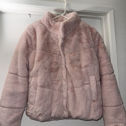 Pink Fur Jacket w/ zipper