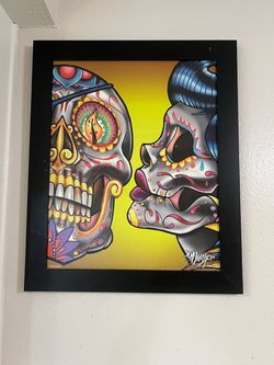 Framed Sugar Skull Art Print