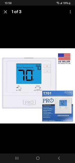 PRO1 IAQ T701 Digital Non-Programmable Thermostat, Single Stage, 1 Heat - 1 Cool