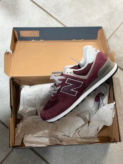 New Balance 574 Burgundy Sneakers