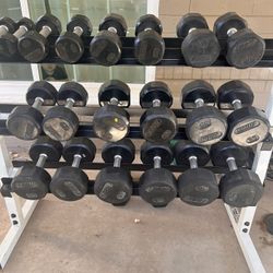 Commercial quality Troy 5-50lb rubber coated dumbbell set 
