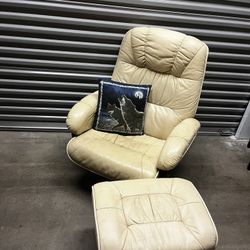 Leather Chair With Ottoman