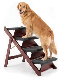 4 Step Wooden Pet Stairs and Ramp for up to 220 Pounds New, Open Box