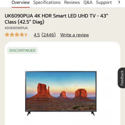 LG 43” Flat Screen 