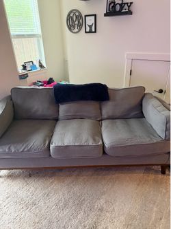 Charcoal Gray Sofa & Loveseat Set – Good Condition