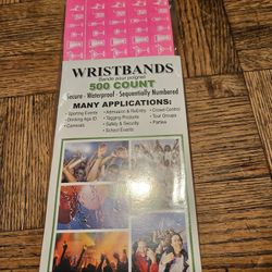 Amscan Waterproof Paper Wristbands. Pink age verification