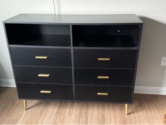 6 drawer dresser with 2 additional storage cabinets