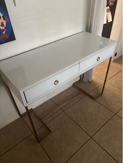 Glass top vanity