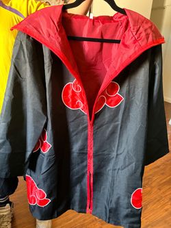 Naruto Akatsuki Cloak Costume – Black & Red Anime Halloween Cosplay