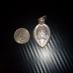 Antique Victorian Sterling Silver Perfume Bottle Pendant