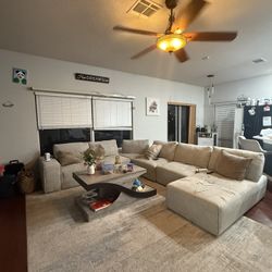 Grey Diamond Sofa Jazz Sectional - Oversized, Adjustable Seating- Carpet (separate pricing)