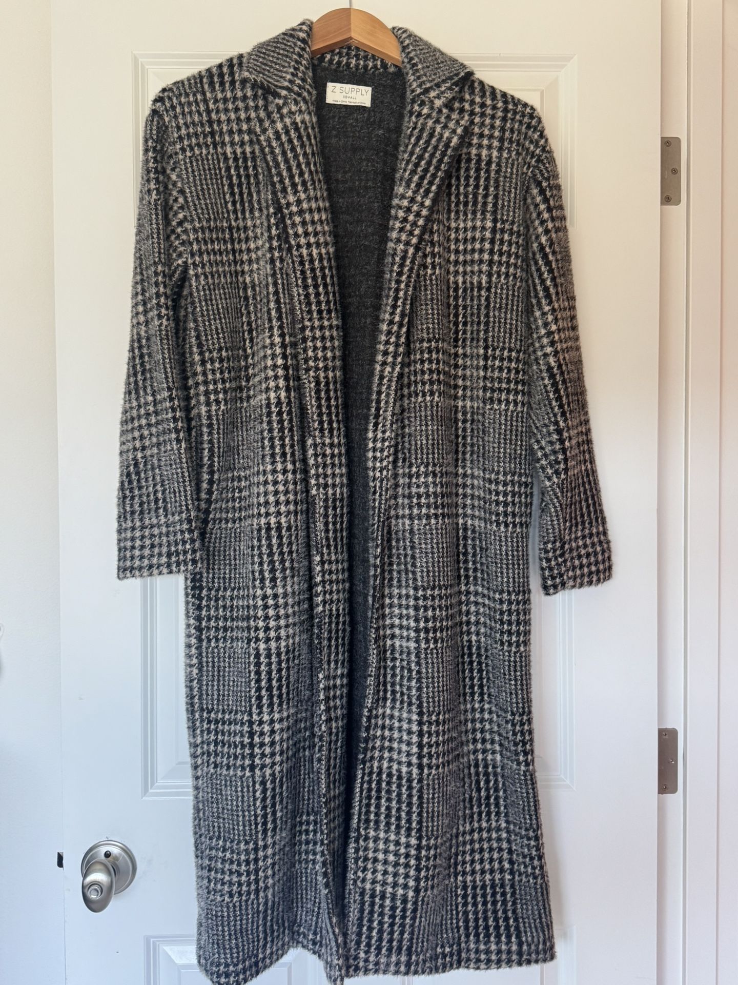 Z Supply Houndstooth Knit Coat