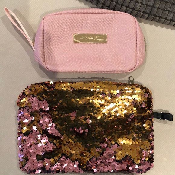 MAC Cosmetics cosmetic bag and sparkly wristlet bags