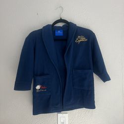 Polar express navy blue long sleeve kids robe jacket youth 4/5 