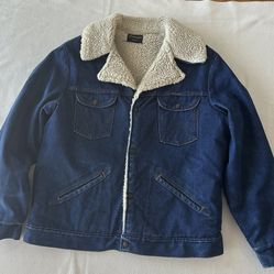 Size M/L Vintage 1970’S Wrangler Mens  Sherpa Lined Denim Jacket Coat  #1