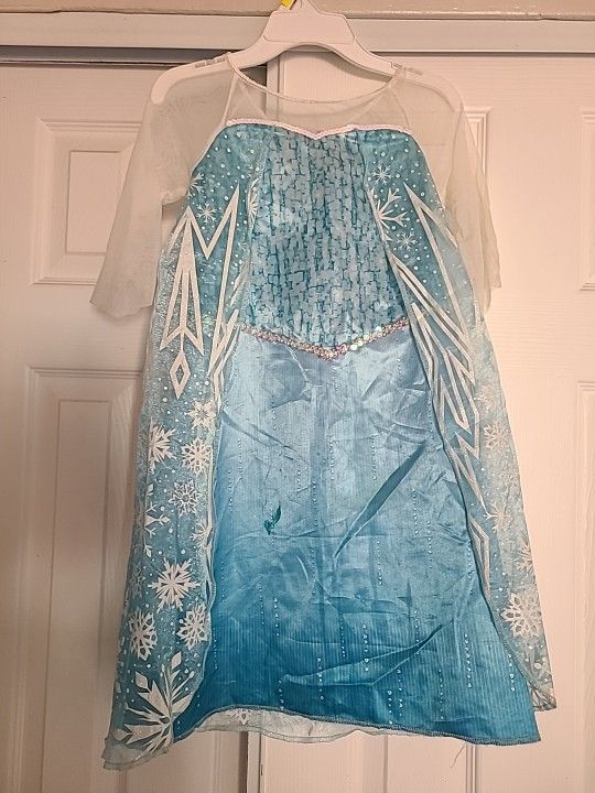 Disney Child Size Small 4-6X Frozen Elsa Snow Queen Costume Jakks Pacific