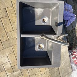 Kitchen Sink 60/40 With Faucet 