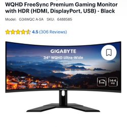 Gaming Curved Monitor 34”