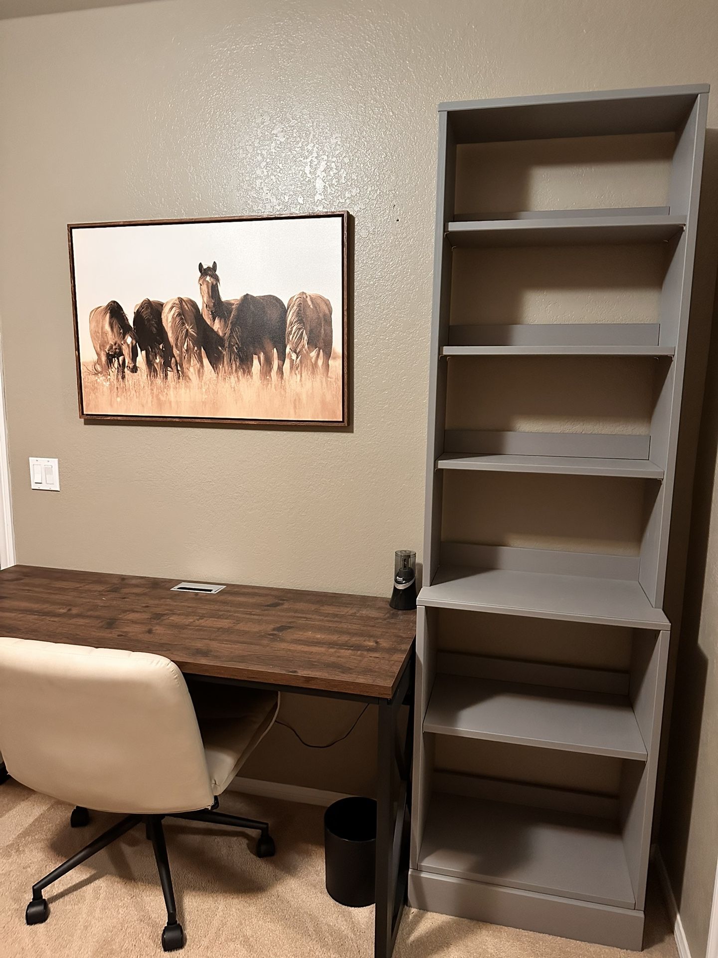 Grey Wooden Bookshelf