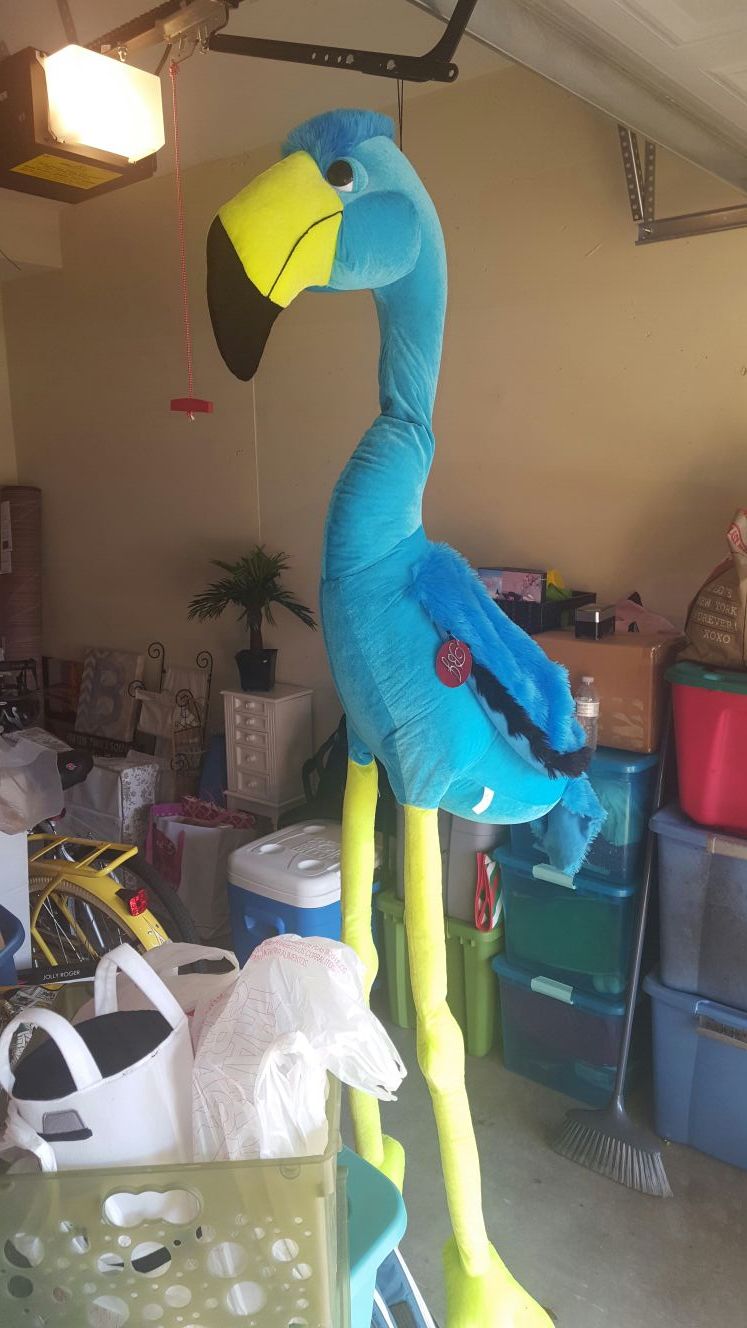 6' tall blue flamingo stuffed animal