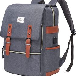 Modoker Vintage Women Laptop Backpack Bookbag for Women, Travel College School Backpack with USB Charging Port Fashion Rucksack Backpack Fits 15.6 Inc