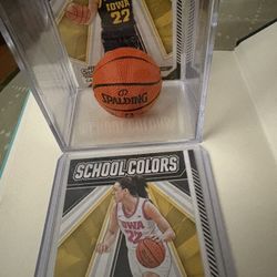 Caitlin Clark Lot - 1 Shadow Box Card #SC1 With Mini Basketball And Second Contenders Card #SC4