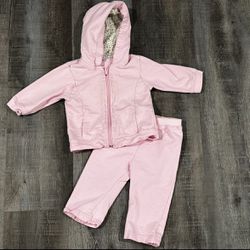Baby Girls 6-9 Month Pink Sweat Pants / Hoodie Set