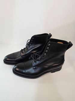 Edward Green Custom Pebble Grain Cap Toe Boots – New in Box – Size 8½-9 E – Made in England