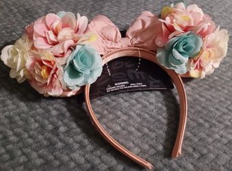 Minnie Headband With Colorful Flowers And Pink Bow